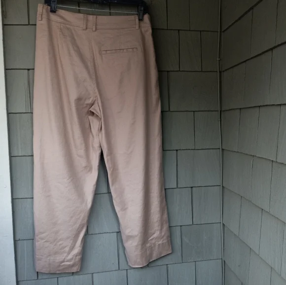 The Reset R Label Slouchy Trouser Pleated Ankle Pant Taupe Size S - Picture 3 of 6